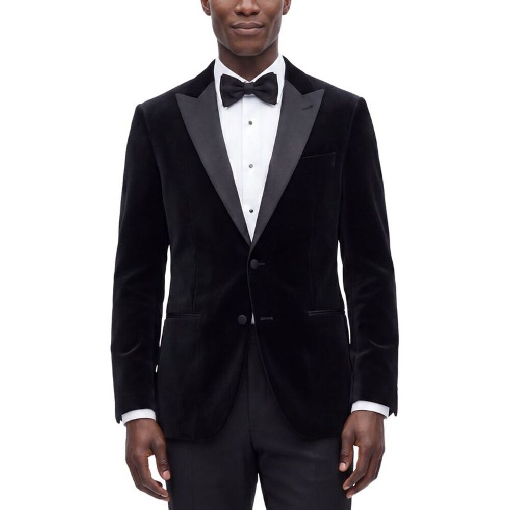 Corneliani Mens  Cc Collection Velvet Blazer, Blue
